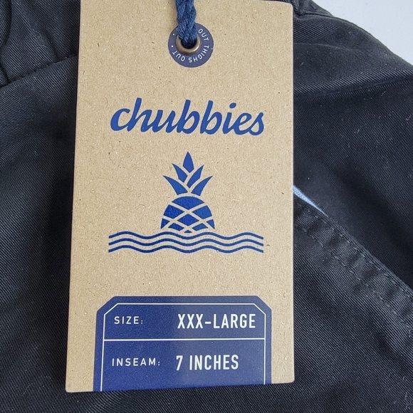 Chubbies  The Dark N Stormies 7" Black Originals Stretch Shorts  Sz XXXL NEW - Picture 12 of 13